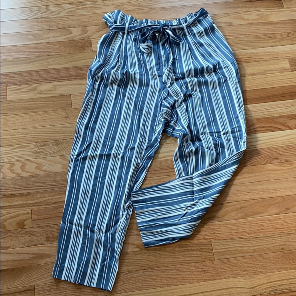 Loft Paper Bag Striped Pants